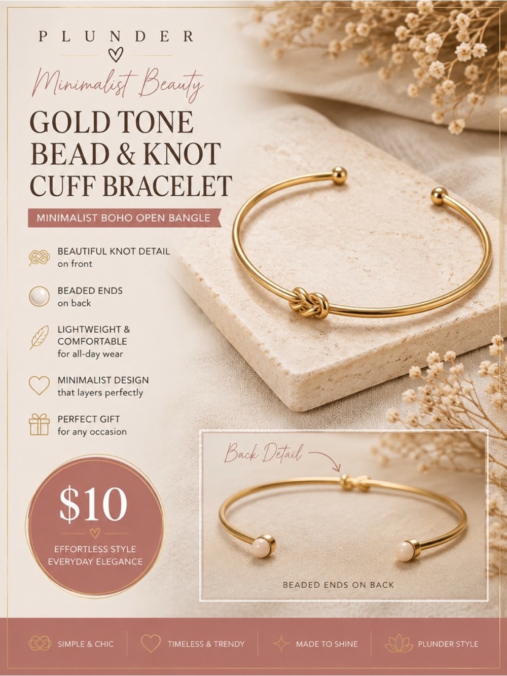 Gold-Tone Knot Cuff Bracelet